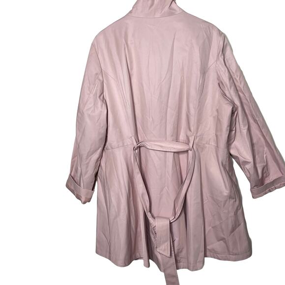 Betsy Johnson blush pink rose button trench coat sz 3X - Picture 3 of 8